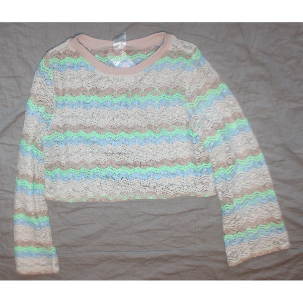 Women's Crochet Cover Up TOP - Wild Fable Multi Striped XS (0-2) NEW